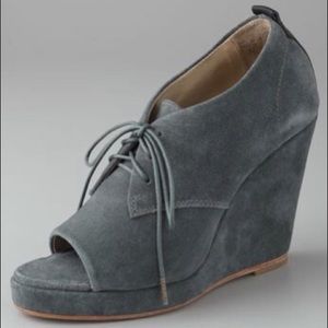 Rag & Bone Sahara Wedge Gray Suede 38 sz 7/7.5